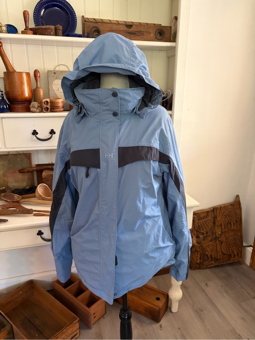 Helly Hansen Women’s Light Blue Hooded Shell Ski Jacket